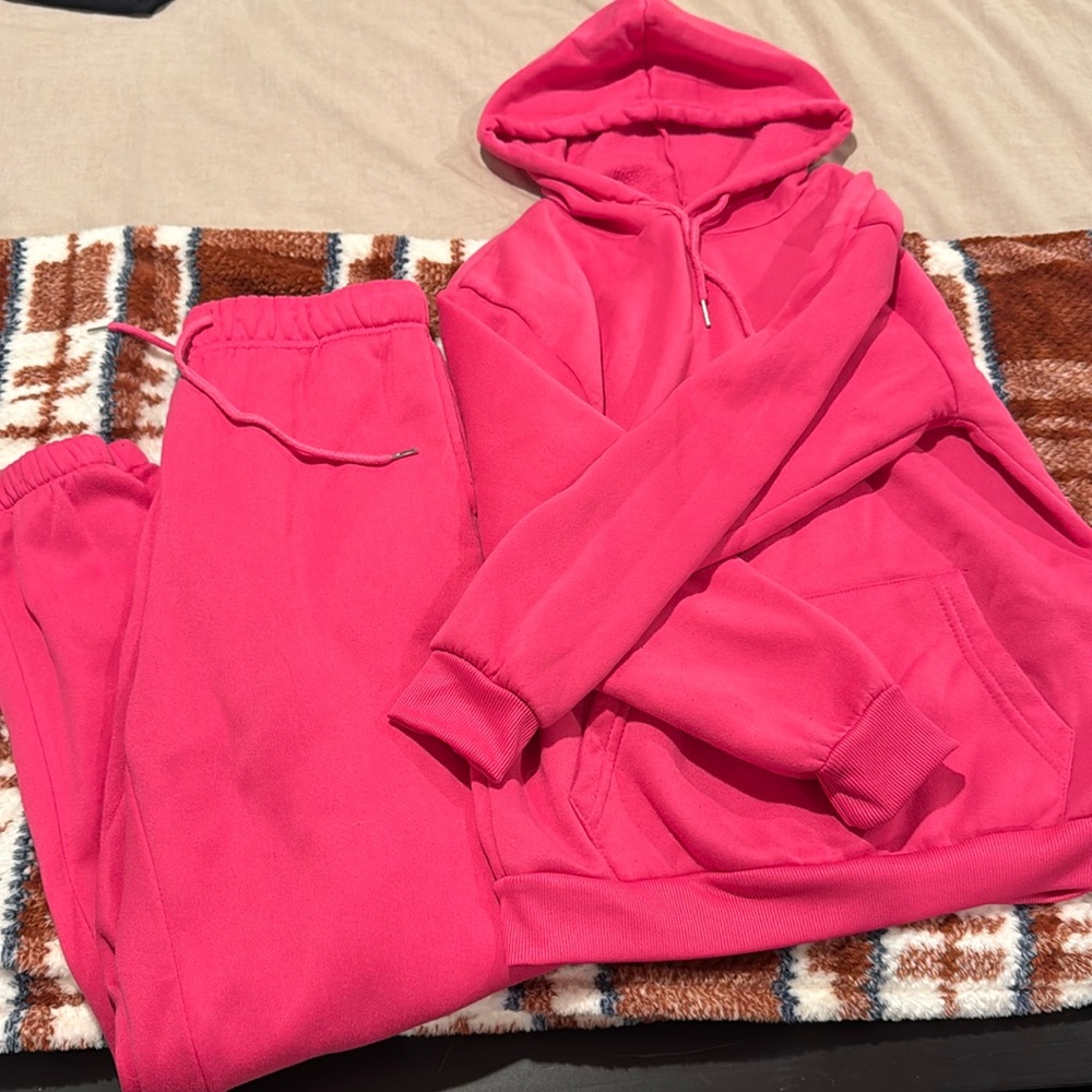 SHEIN pink sweats and hoodie
